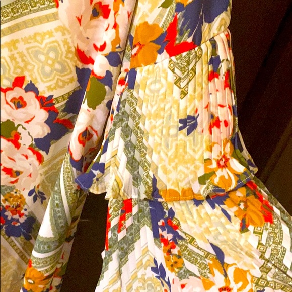 Geometric floral print loose midi dress👗💗 - Picture 2 of 4